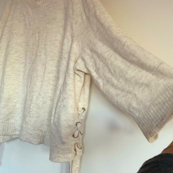 Cream Sweater with side Tie Lace Up detail - Picture 2 of 4